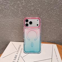 Casing Ponsel Magnetik Transparan Gradien Merah Muda & Hijau Kompatibel dengan Apple 17 Pro Max, Pelindung Anti Guncangan Kompatibel dengan Apple 16, Perlindungan Penuh, Desain Modular 3-in-1, Gaya Musim Panas yang Segar & Imut - MultiWarna - View 11