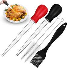 Boao 5 Pieces Nylon Heat-Resistant Turkey Baster Cooking Set Includes Meat Baster, 1 Silicone Basting Brush And 2 Cleaning Brush For BBQ Grill Baking - ColorA - View 1