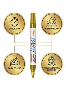 Professional Tombstone Marker Pen - Waterproof & Sun-Resistant Oil-Based Paint Pen, Suitable For Granite, Marble And Stone. Permanent Waterproof Ink For Cemetery Maintenance And Faded Inscription Restoration. Gardening Supplies Pen - Multicolor - View 2