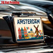 2D Flat Print, 1pc, Vintage Metal Sign, Outdoor Wall Decor, Amsterdam Sign With Classic Dutch Elements, Suitable For Home, Bar, Cafe, Garage Wall Decor, Industrial Style Decor (Random Style) - A - View 7