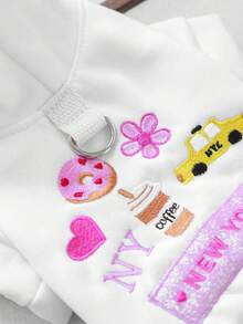 PETCIRCLE 1PC Pet Clothes Small Dog Puppy Cat Cute Pet Minimalist Solid Color Versatile Windproof Warm New York Element Sweatshirt - White - View 7