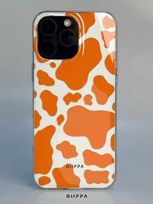 GIIPPA 1件裝橘色不規則圖案設計手機殼，適用於Phone 17 Pro Max，相容Phone 16 Pro Max、15 Pro Max、14 Pro Max，韓系高端時尚趣味手機殼，相容11/12/13/14/15/16 Pro Max Plus，優雅設計男女皆宜，適合送給女友的聖誕節、情人節、復活節、婚禮季與生日完美禮物 - 橘色 - 查看 5