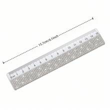 Regla de plástico transparente con strass, escala creativa de 16 cm, herramienta de dibujo y arte, papelería para estudiantes - Multicolor - Ver 10