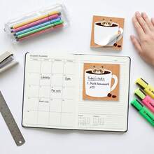 3 Packs 150 Sheets Coffee Cup Raccoon Sticky Notes, Cute Japanese Style Self-Adhesive Reminder To-Do List Pads For Students, Office And Home - 75 X 75 mm - View 8