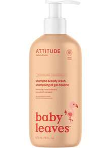 ATTITUDE Champú y gel corporal natural 2 en 1, verificado por EWG, hipoalergénico, dermatólogo probado, naranja y granada, 16 onzas líquidas (473 ml) - 1 - Ver 1