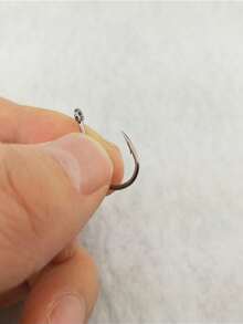120pcs Ise Ni Fishing Hooks #3-#12 Bulk With Rings, Barbed, With Holes, Fishing Tackle Accessories - Black - View 4