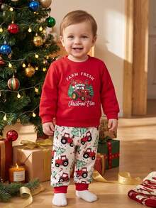 Young Boys Sweater Pants - Red - View 2