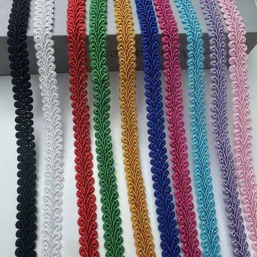 1件 20米長 - 1.2公分寬 蜈蚣金線刺繡蕾絲飾邊,手工DIY衣飾配件 - 多色 - 查看 1