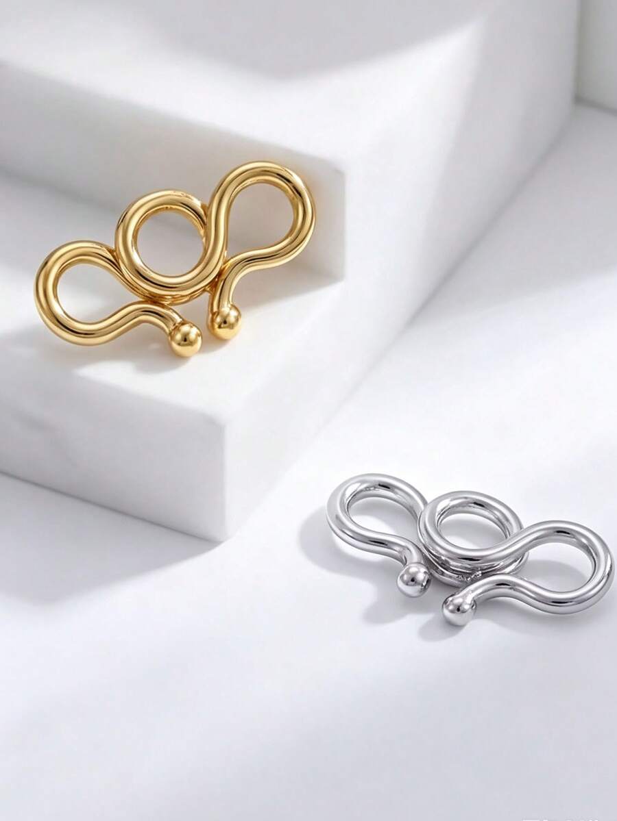 5PCS 18K Gold Plated Brass W-Shaped Connector, Jewelry Connecting Accessories, Jewelry Findings, Jewelry Connectors, Suitable For Making Necklaces, Bracelets, DIY Jewelry Making Materials. Jewelry Making Accessories - Connecting Buckle - View 1