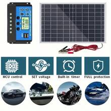 Kit Panel Surya Portabel 30W, Mudah Dipasang dan Mudah Dibawa, Cocok untuk Berkemah, Mobil, RV, Perahu, Pengisi Daya Surya Luar Ruangan untuk Ponsel - 1 buah - View 4