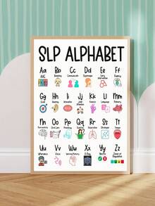 1pc Letter Wall Art Canvas Print, Wall Decor, Suitable For Home Office, Bedroom, Living Room, Classic Modern Style, Educational Wall Decor, Halloween Christmas Decoration, Christmas Gift For Her/Him, Back To School Wall Decor, Framed/Unframed - 1pc - View 1