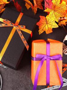 1/3/6 buah Pita Halloween, Pita Satin Hantu Panjang 9m Lebar 1cm Warna Hitam & Oranye, Motif Jaring Laba-laba Hantu Laba-laba, Pembungkus Kado, Perlengkapan Kerajinan Halloween, Dekorasi Pesta Hantu - Beraneka warna - View 5