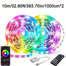 2 Rolls Bedroom LED Light Strip, RGB Color Changing, APP Remote Control, Music Sync, Cuttable USB LED Light Strip, Suitable For Gaming Room, TV Backlight And Holiday Wall Decoration - Bluetooth Music Black - View 15