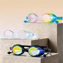 1PC Anti-Fog And Waterproof Silicone High-Definition Large-Frame Swimming Goggles, With Earplugs, Unisex Professional Swimming Goggles, Suitable For Swimming Training And Leisure, Holiday Gift, Beach Essential, Comfortable Lenses. - White - View 6