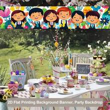 2D Flat BannerBack-To-School Season Scene Setting Props, Classroom, Campus Decoration Banners, Creative Campus Atmosphere Backdrop Fabric - Multicolor - View 3