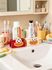 1pc Creative Toothpaste Squeezer With Manual Rolling Tube Model, Includes Home Toothpaste Holder And Bathroom Accessories, Practical And Convenient, Adds Decorative Touch To Home - Multicolor - View 7