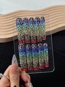 1pc Cartoon Style Nail Art Display Card, Multiple Designs, Color Palette For Nail Art Photography And Painting, Multi-Purpose Nail Art Tool - Multicolor - View 5