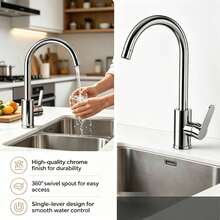 1/3pcs,Ceramic Valve Core Hot & Cold Dual Control Kitchen Faucet,Polished Electroplated Anti-Splash Bathroom Faucet,Drill-Free Easy Installation Universal Basin Faucet - Selected Thickened Material,Durable Ceramic Valve Core,Polished Electroplated Rust-Proof Process,Adjustable Hot & Cold Water,Tool-Free Simple Installation,Soft Water Flow Anti-Splash,Suitable For Home Kitchen Sink,Bathroom Vanity,Bathtub,Travel RV - Multicolor - View 8