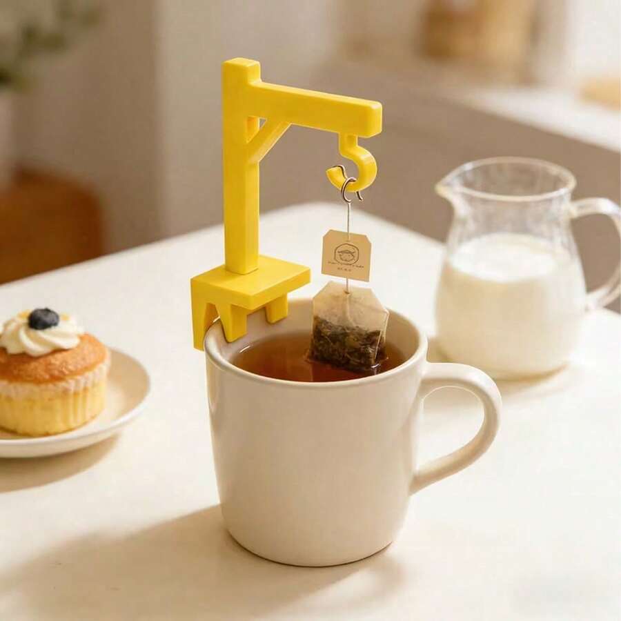 Creative Mini Crane Shaped Tea Bag Holder, Reusable Cup Rim Anti-Drop Tea Bag Hook, Home Office Tea Bag Fixing Clip, Easily Hang Tea Bags For Even Brewing, Creative Tea Bag Stand, Convenient Home Office Tool, Plastic Craft, Practical Small Tool, Great Gift For Tea Lovers Home And Office - Multicolor - View 1
