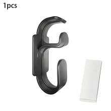 1pc/3pcs CPAP Machine Hook (With Adhesive Tape), Bedside Tube Holder With Anti-Slip Function, Stable Anti-Tangle Breathing Tube And Headband Storage Rack, Practical Hook, CPAP Hose Hook And Mask Hook 3pcs Set, No-Drill Adhesive Backing CPAP Accessories To Solve Tube Tangling, Matte Black Bedside Wall Storage Bracket, High-End Heavy-Duty ABS Hook Suitable For Hose And Mask, Applicable To Wood/Marble/Tile Surfaces - Multicolor - View 8