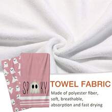 2/4/48pcs Halloween Series Pink Ghost Pattern Printed Kitchen Towels - Super Soft, Highly Absorbent Polyester Dishcloths And Hand Towels, Perfect For Holiday Decor, Kitchen Decor, Party Decor - Multicolor - View 6