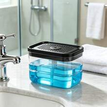 1pc Dish Soap Dispenser, Countertop Kitchen Dish Soap Dispenser, Dish Detergent Dispenser (Includes Sponge) - Multicolor - View 4
