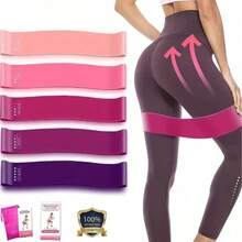 5pcs Latex Resistance Band Set, 5 Different Resistance Levels Fitness Bands With Storage Bag, Suitable For Home Gym, Yoga, Pilates And Fitness Training - A - View 2