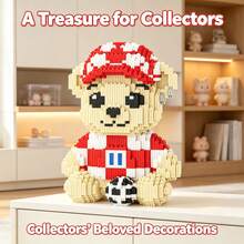 This 2280-Piece Building Block Soccer Bear Is Cute And Adorable, Making It A Perfect Gift And An Excellent Choice For Couples And Parents. The Assembly Difficulty Is High. It's A Perfect Gift For Christmas, Halloween, And The Back-To-School Season. - Multicolor - View 6