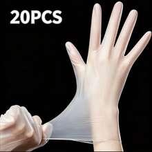 Disposable Vinyl Gloves 4/20/50/100pcs, Transparent Latex-Free Powder-Free, Waterproof Oil-Resistant Soft Gloves, Suitable For Food Preparation, Dishwashing, Kitchen Cleaning, Beauty Salon Hair Dyeing, Pet Bathing, Daily Home Use, No Packaging Box - Semi-transparent White - View 11