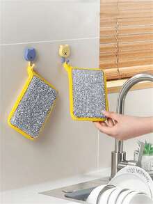 1/5/10pcs Double-Sided Dishwashing Sponges, Double-Sided Kitchen Cloth, Dishwashing Sponge, Pot Scrubbing Sponge, Multi-Purpose Absorbent Sponge, Dish Cleaning Brush, Durable Reusable Kitchen Cleaning Sponge, Kitchen Supplies, Home Products - A - View 8
