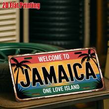 1 2D Flat Printed Vintage Metal Sign | Jamaica Sign, Travel Decor, Island Wall Art, Rustic Caribbean Style, Tropical Paradise Sign, Beach Lover Gift (Random Style) - A - View 7