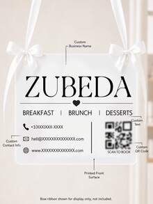 客製化商店預約告示牌，可自訂 Logo 文字 QR Code 商家資訊展示板，美甲沙龍美睫工作室歡迎牌，社群媒體告示牌 - 彩色 - 查看 8