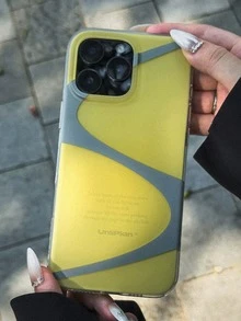 1PC Color Block Abstract Curve Phone Case, Slim Anti-Fingerprint Cellphone Protector, Commuter Accessory, Surprise Gift Choice Compatible With IPhone 11/12/13/14/15/16/17 Pro Max - Multicolor - View 3