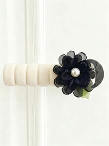 French Fabric Floral Door Handle Cover, Elegant Floral Accessory, Anti-Static Door Handle Protector, Luxury Faux Pearl Door Handle Sleeve, Home Door Handle Anti-Collision Protector, Bedroom Door Handle Soft Padding, Daily Home Essential - Multicolor - View 7