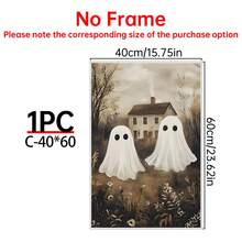 1/6pcs Vintage Ghost Halloween Gallery Wall Decor Set, Whimsical Autumn Halloween Decorations, Kids Room Wall Art Prints, Home Wall Decor Art - Multicolor - View 27
