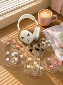 Casing Pelindung Earphone Desain Hati Transparan Gaya Romantis yang Lucu, Cangkang Pelindung Transparan Lembut Tahan Gores, Aksesori Digital, Casing Pelindung Earphone Multifungsi, Pelindung Headphone Over-Ear, Cocok untuk Headphone Over-Ear dan Earcup, Sempurna untuk Halloween, Natal, Kembali ke Sekolah atau sebagai Hadiah untuk Guru, Hadiah Luar Biasa untuk Penggemar Produk Elektronik - Beraneka warna - View 1