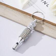 Rhinestone Studded 2-Section Aluminum Alloy Whistle, Outdoor Survival Training Whistle Keychain, Portable - Multicolor - View 3
