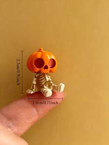 New Halloween Christmas 3D Pumpkin Skeleton Resin Pendant Small Ornament Mini Skeleton DIY Handmade Jewelry Accessory Keychain Pendant Bag Charm Accessory - A - View 11