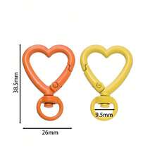8/20/30/50pcs Colorful Rotating Heart-Shaped Lobster Clasp Keyring Spring Connectors, Suitable For Bags, Dog Leashes, DIY Jewelry Making Accessories - Heart Keychain - View 7