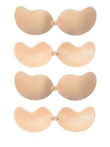 1/2pcs Mango-Shaped Self-Adhesive Strapless Front-Closure Invisible Back Adhesive Bra, Suitable For Wedding Dress - Multicolor - View 10