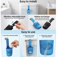 1pc Universal Toilet Tank Cleaning Tablet Holder, Home Bathroom Toilet Tank Cleaning Tablet Storage Rack - Multicolor - View 7