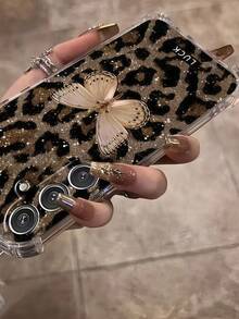 1 buah Casing Ponsel Transparan dengan Pita, Motif Leopard, Desain Lembut, Pelindung Anti Jatuh yang Sederhana dan Lucu, Cocok untuk Ponsel GALAXY, HONOR, dan lainnya - Clear - View 6