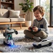 Rechargeable Tesla Cybertruck RC Remote Control Car With LED Lights For Kids, Electric Truck Gift - Dark Grey - View 6