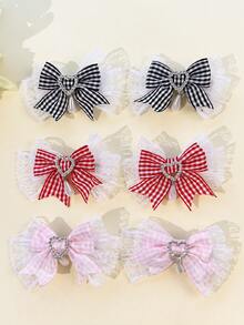 2pcs/Set Cute Heart & Bow Tie Hair Clips, Versatile Accessory For Daily Commute, Festivals, Parties, Outings, Gifting To Best Friends,Snap Clip,Claw Clips - Multicolor - View 20