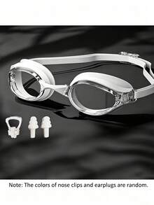 Elektroplattierte Schwimmbrillen für Erwachsene, Mehrteiliges Schwimmbrillen Set, Professionelle Wettkampf Schwimmbrillen + Nasenclip + Ohrstöpsel Set, Hochauflösende wasserdichte Anti-Beschlag Schwimmbrillen Unisex Silikon verstellbare Wettkampf Schwimmbrillen, geeignet für Schwimmen, Surfen und Strandurlaub Lässig - A - Übersicht 14