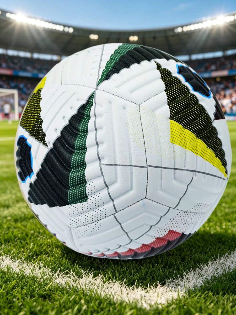 1pc Size 5 Adult Competition Soccer Ball, Multi-Color Training Football For Youth Students, Beach, Indoor, Outdoor PU Embossed - Multicolor - View 1