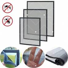 Customizable Size Mosquito Proof Screen Net, Black Breathable Mesh Window Curtain, Reusable Window Screen, Hook And Loop Fastening Fly Proof Curtain, Multipurpose Indoor/Outdoor Insect Screen, Suitable All Year Round, Easy To Install And Washable - Black - View 11