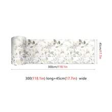 Scandinavian Light Gray Leaf Peel And Stick Wallpaper, Minimalist Botanical Self Adhesive Contact Paper, Waterproof Removable PVC Wall Decor For Bathroom Living Room Cabinet Renovation, Renter Friendly Home Decoration 1 Roll 45x100/200/300/500cm - White - View 14