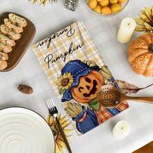 2/4/48pcs Halloween Series Scarecrow Pumpkin Pattern Printed Kitchen Towels - Ultra Soft, Highly Absorbent Polyester Tablecloths And Hand Towels, Perfect For Holiday Decor, Kitchen Decor, Party Decor. - Multicolor - View 11