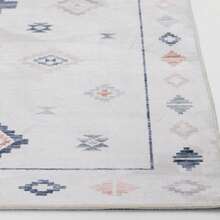 Geometric Ornament Soft Velvet Plush White Base Lavender Medallion, Area Rug 4x6, Recommended For Bedroom And Play Area - Default - View 9